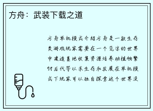 方舟:武装下载之道